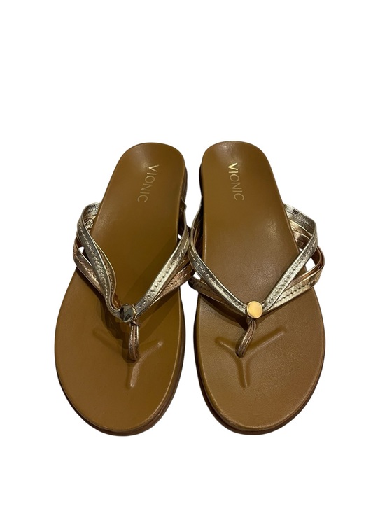 Vionic Shoes - Vionic Multi Metallic Strappy Thong Sandals Flip Flops